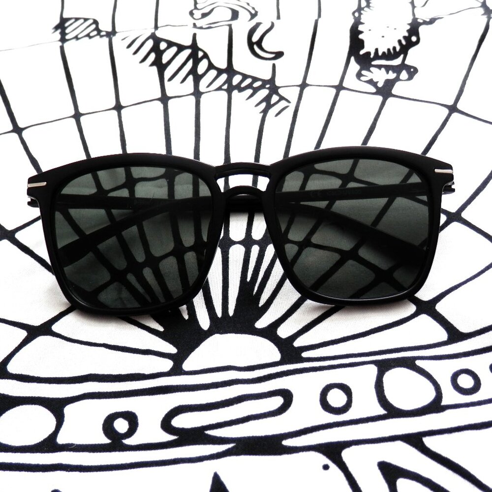 🎁 Fratelli Pesce || Large Rimmed Black Matte Sunglasses